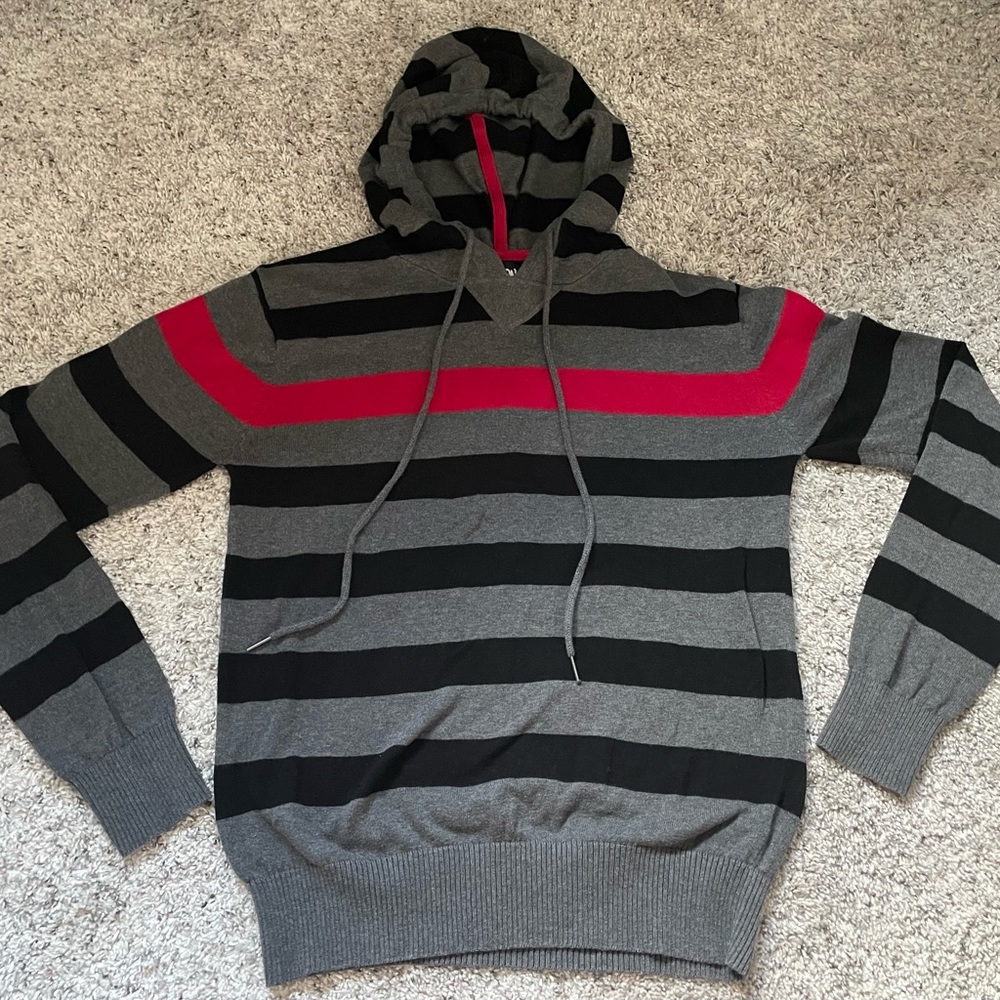 Red Striped Hoodie (M)